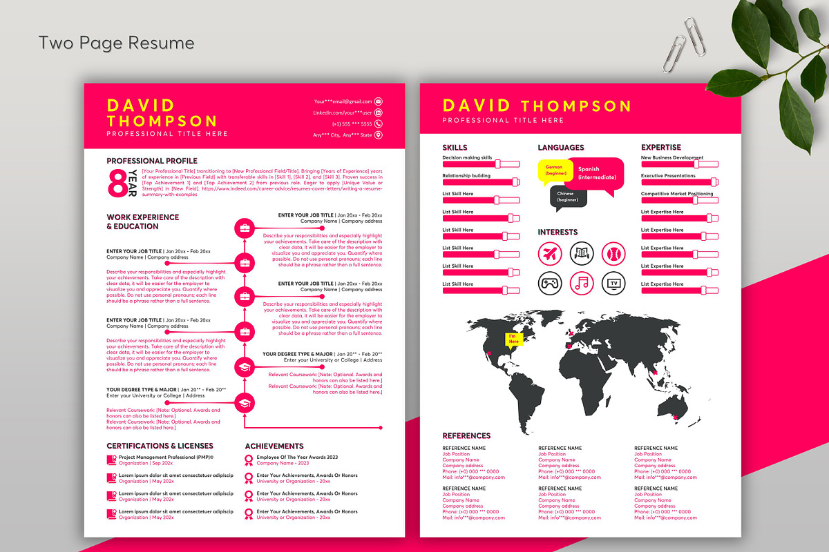 Graphic Resume Word & Google Docs 48, a Resume Template by MrCam Template Resume|CV (Photo 3 of 7)