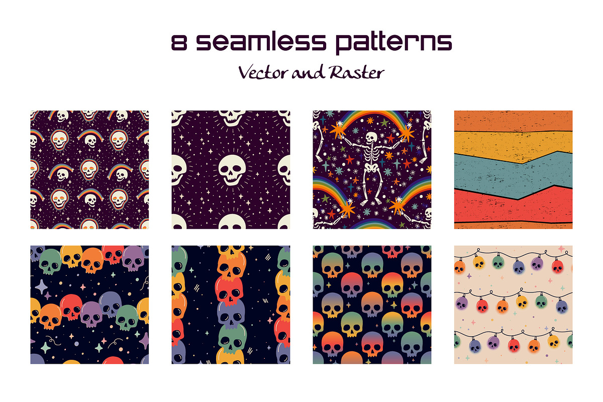Spooky Rainbow Collection, a Pattern Graphic by Zim Varezhkin (Photo 3 of 7)