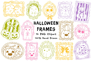 Halloween Frames Hand Drawn PNG, a Seasonal Illustration by LemonDesign
