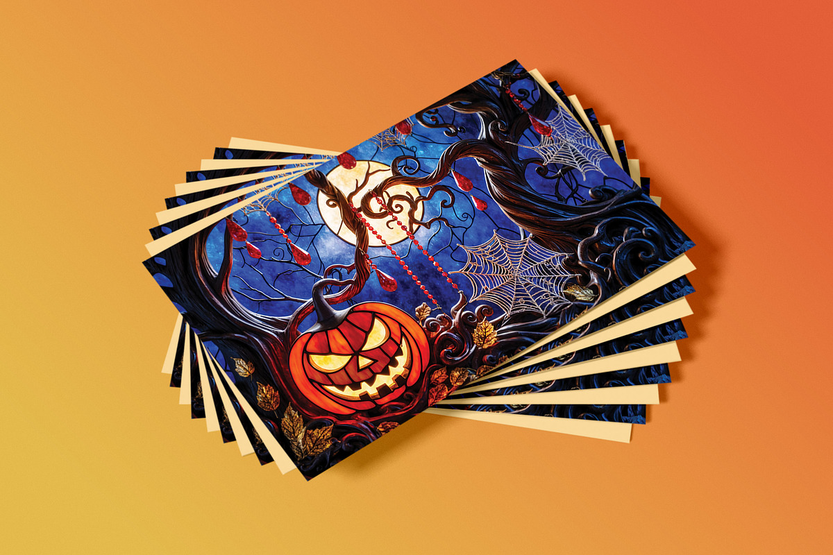 Halloween stained glass background, a Background Graphic by Forhadx5 (Photo 10 of 10)
