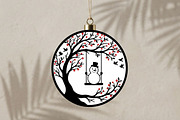 Christmas Snowman Swing Ornament, a Seasonal Illustration by CrexoraLab (Thumbnail 3 of 3)
