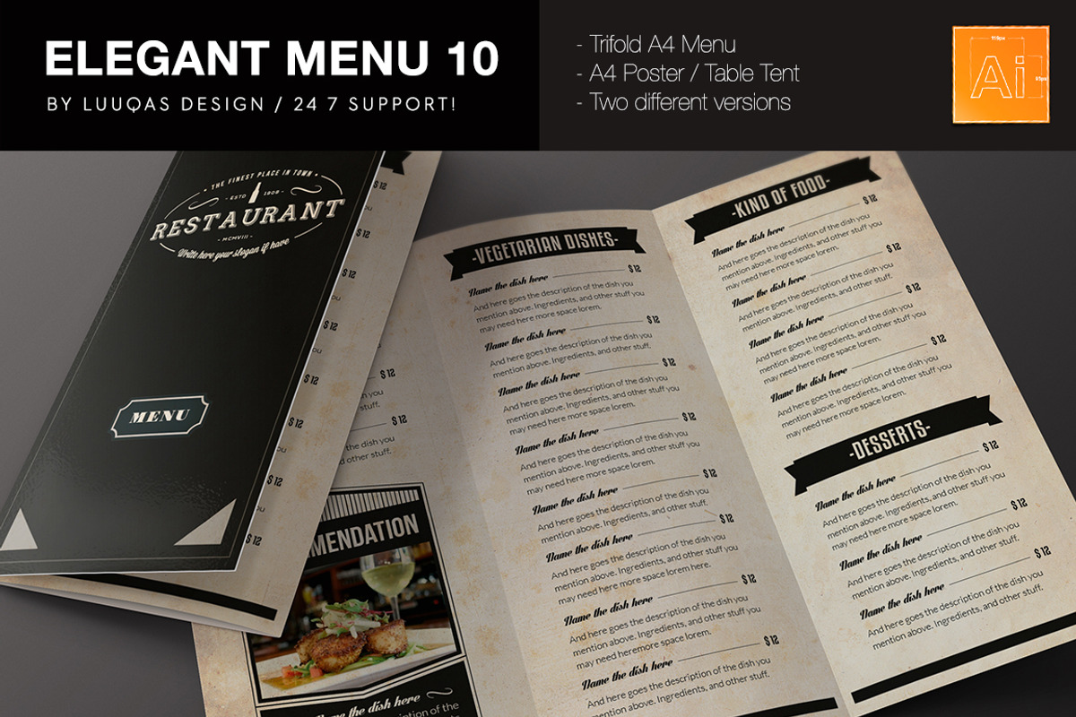 Food Menus Bundle 6, a Brochure Template by Luuqas Design (Photo 4 of 5)