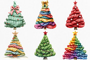 Watercolor Christmas Tree Clipart, an Illustration by Canvas Craft (Thumbnail 4 of 8)