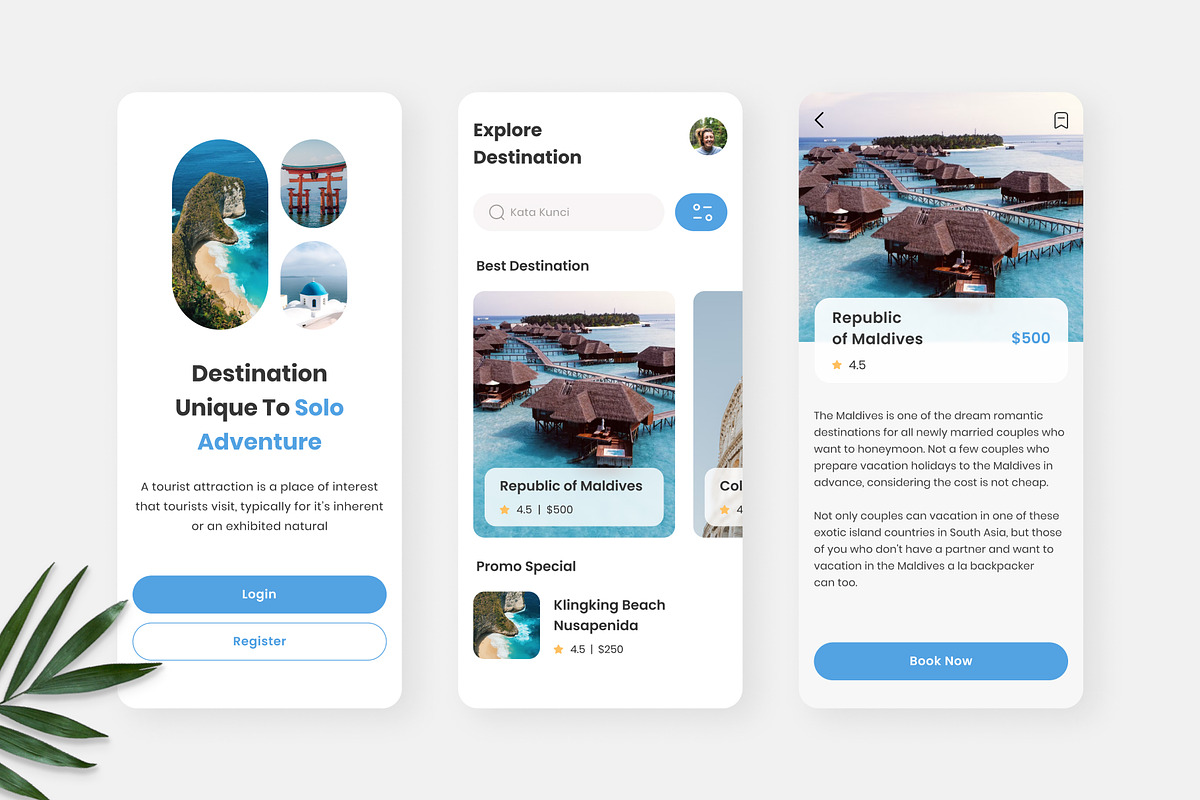 Excursion - Traveling App, an UI Kit Template by Panen Creative (Photo 2 of 3)