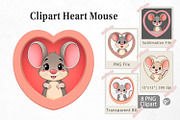 Clipart Heart Mouse, a Graphic by Artnoy (Thumbnail 1 of 5)