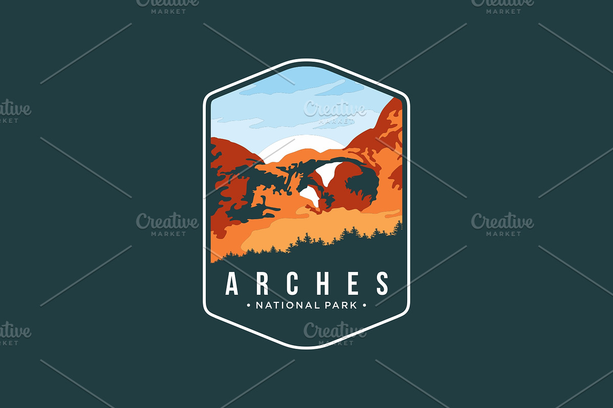Arches National Park Emblem Logo, a Branding & Logo Template by swarnstudio
