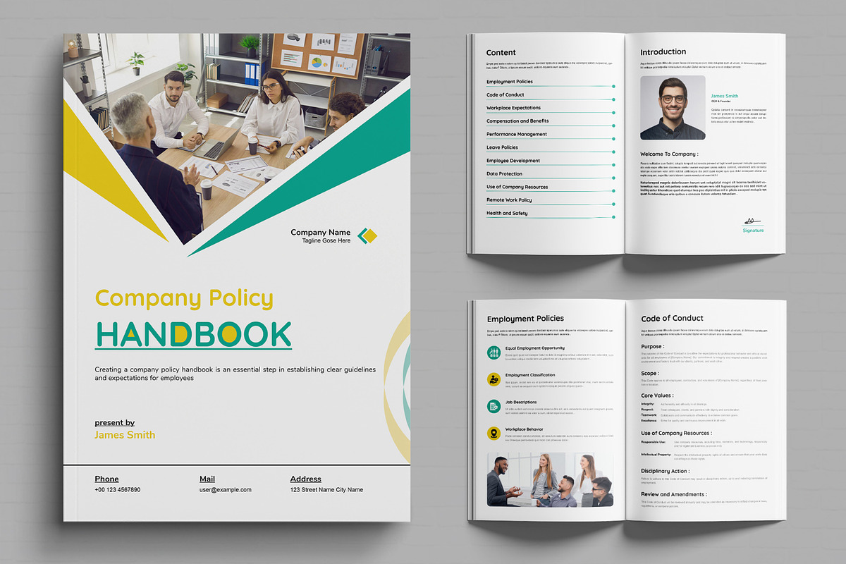 Company Policy Handbook Layout, a Brochure Template by MightyDesign (Photo 1 of 6)