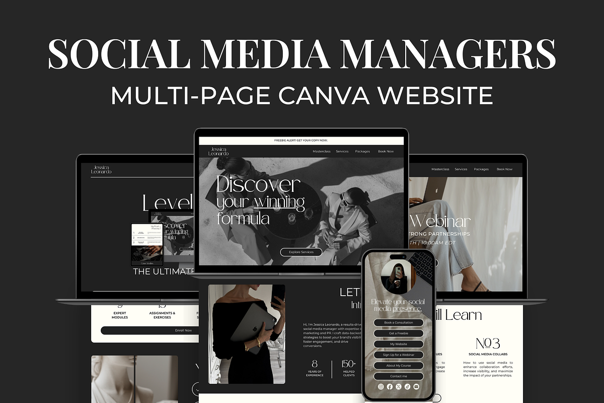 Social Media Manager Canva Website, an App Template by Meraki Templates (Photo 1 of 10)