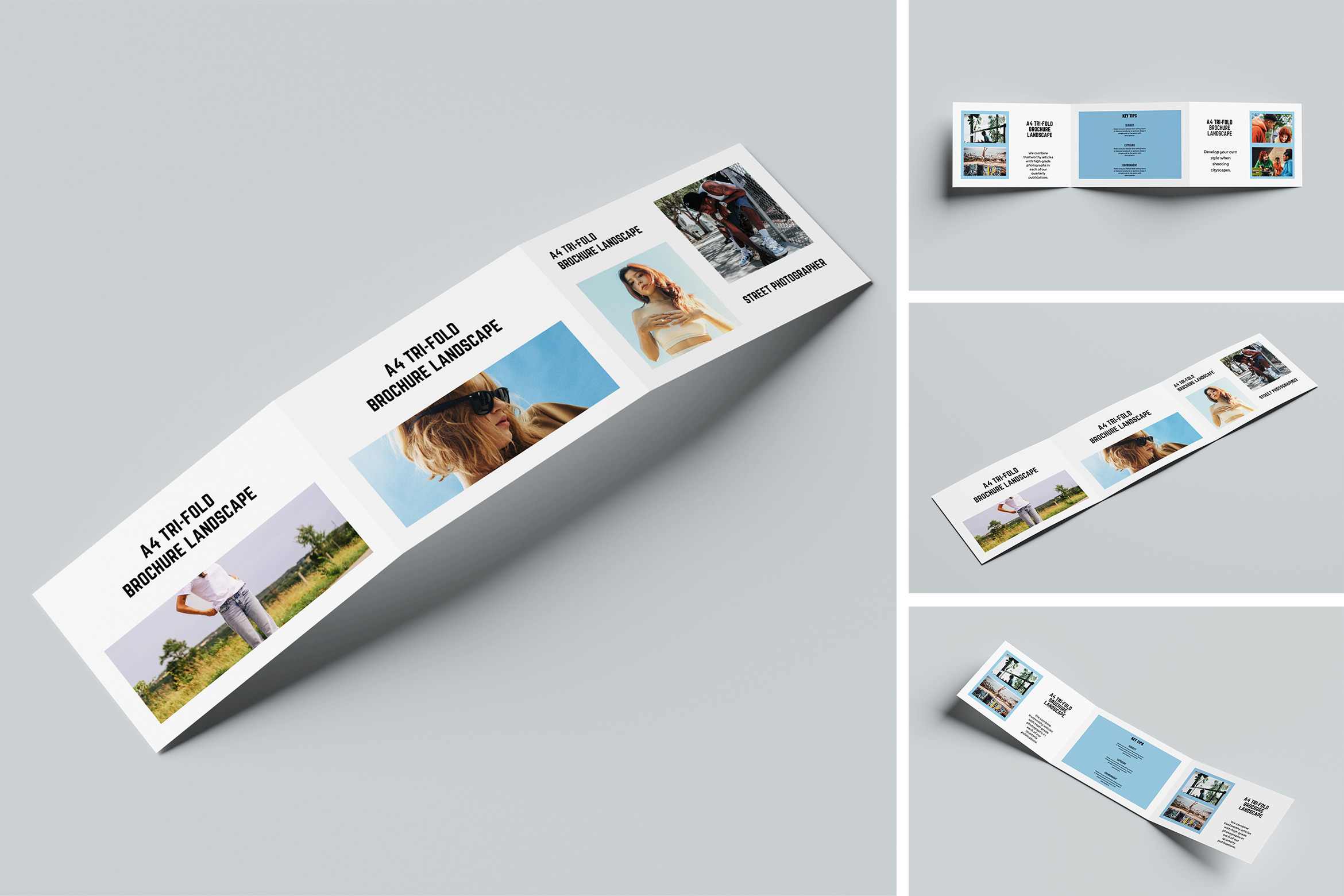 A4 Trifold Brochure Landscape Mockup, a Books & Magazine Mockup by Riel ...