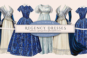 Victorian and Regency Dress Clipart, an Illustration by Secret Helper (Thumbnail 1 of 6)