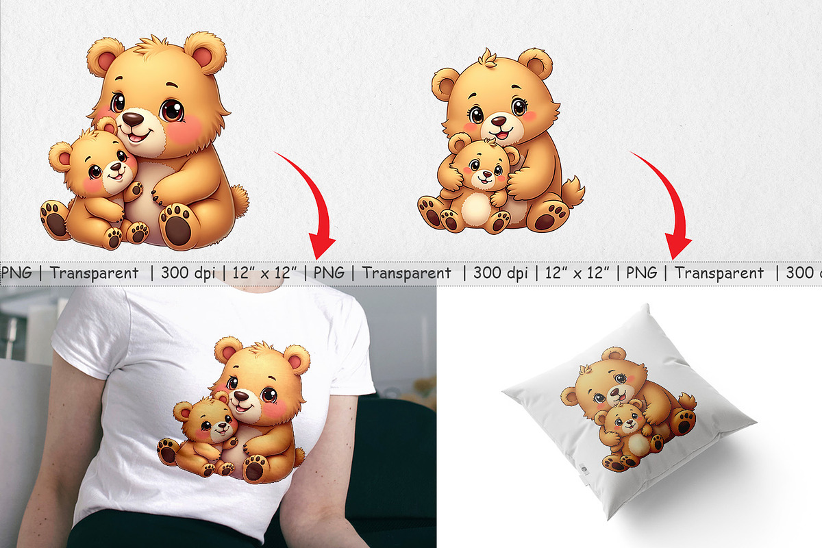 Bear Mother's Day Clipart, a Graphic by Artnoy (Photo 3 of 5)