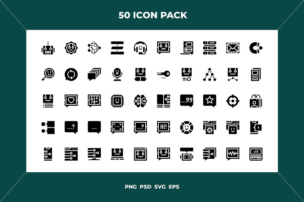 Chatbot icons, an Outline Icon by Wencory (Photo 1 of 2)