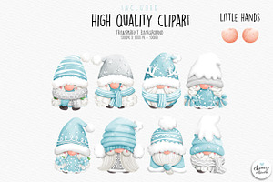 Winter Gnome Clipart, Gnome Clipart