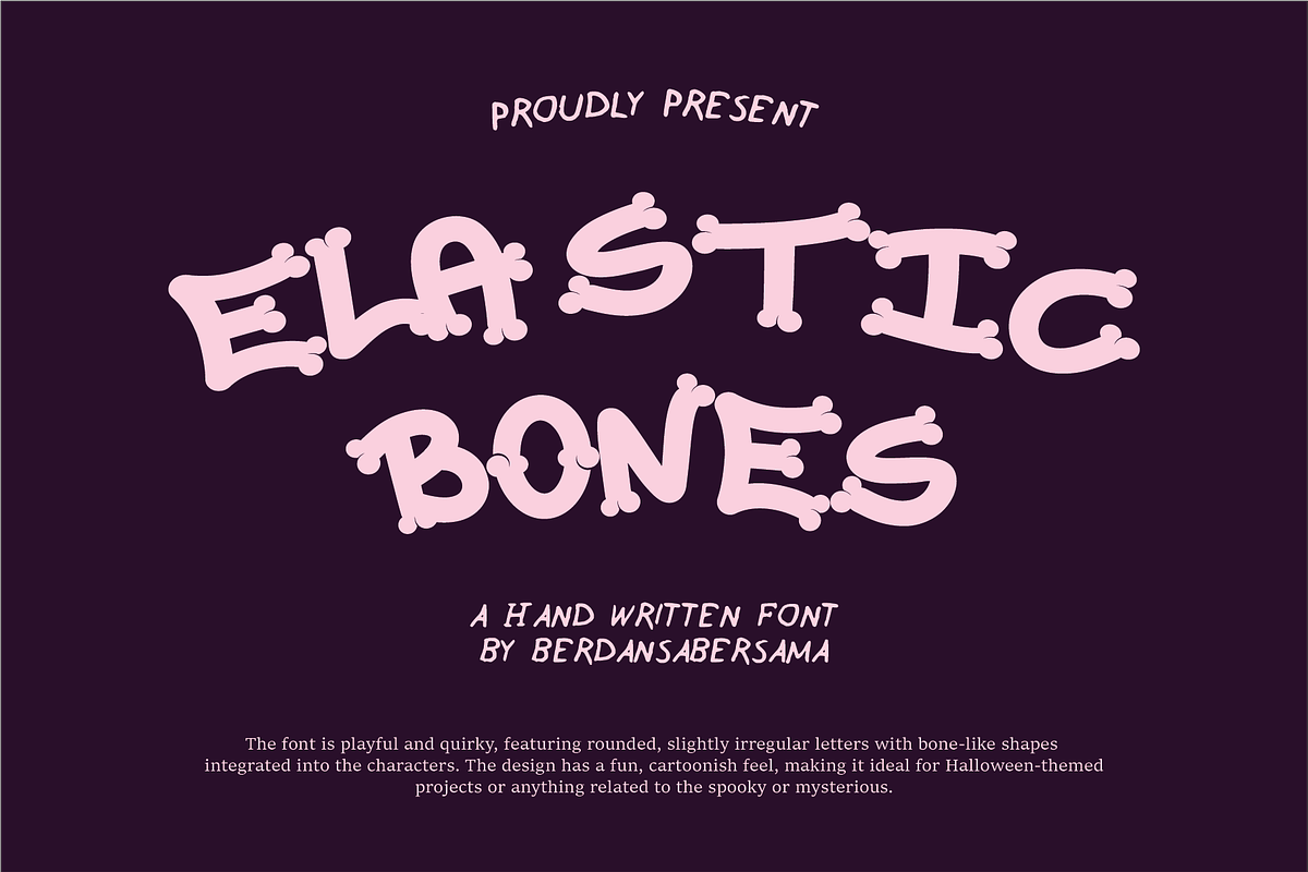 Elastic Bones - Halloween Font, a Handwritten Font by Berdansabersama (Photo 1 of 8)