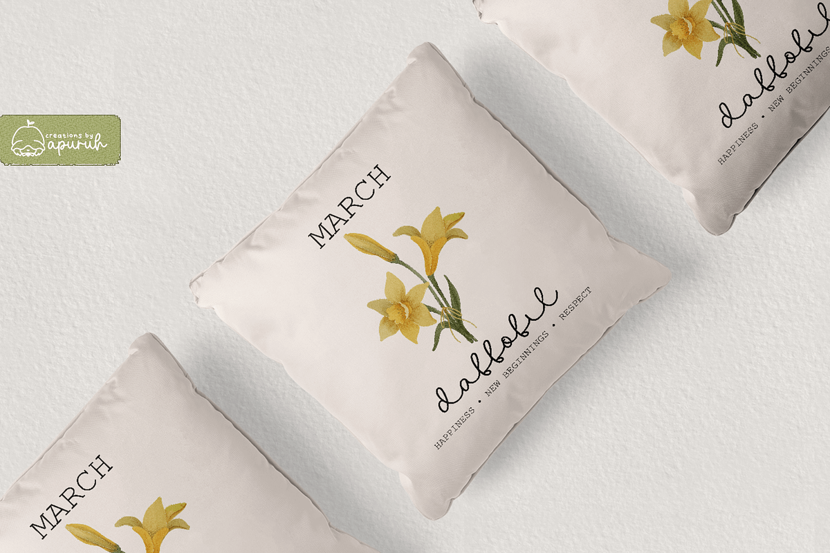 Flower Birth Month with Text Meaning, a Decorative Illustration by creationsbyapuruh (Photo 7 of 10)