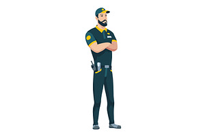 Security guard on duty, standing, a Person Illustration by the8monkey