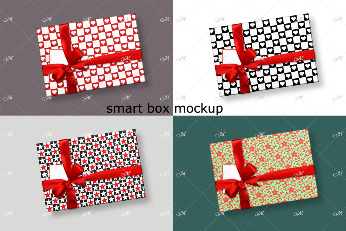 Smart Gift Box Mockup. Top view, a Cups & Container Mockup by Maddy's Art & Mockups (Photo 1 of 5)