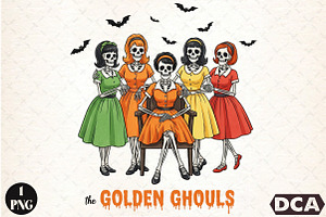 The Golden Ghouls Halloween PNG, an Illustration by DreamCafeArt