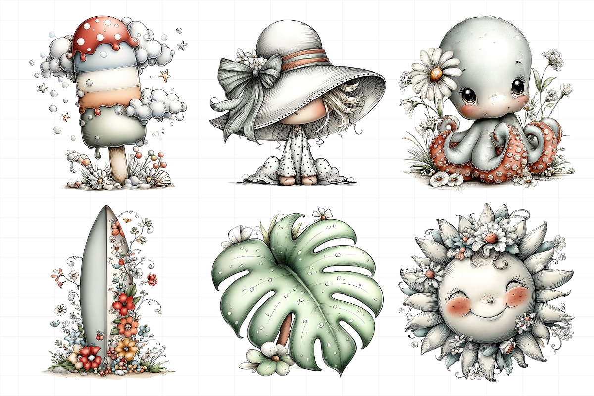Whimsical Summer Clipart, an Illustration by Daily.Designs (Photo 3 of 6)