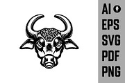 Set of bull heads isolated on white, an Animal Illustration by Vectorhight (Thumbnail 3 of 4)