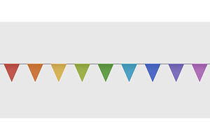 colorful party flags garland, an Object Illustration by IfH