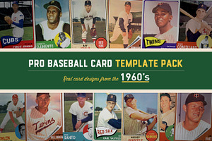 1960's Pro Baseball Card Templates, a Card Template by Chris Weibring