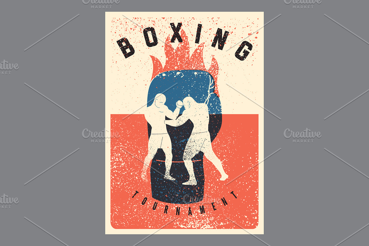 Boxing grunge vector poster set., a Sport Illustration by PoPaShop (Photo 8 of 9)