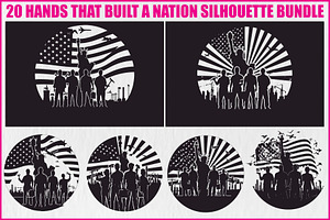 Nation Builder Silhouette Set, an Illustration by yasushie