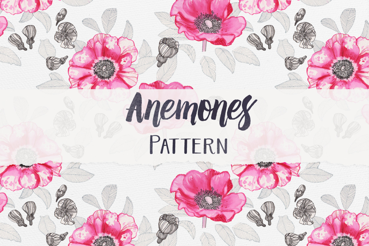Anemones Pattern, a Pattern Graphic by Petite Salade (Photo 1 of 3)