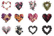 Gothic Floral Heart Clipart, an Illustration by Design Market (Thumbnail 3 of 3)