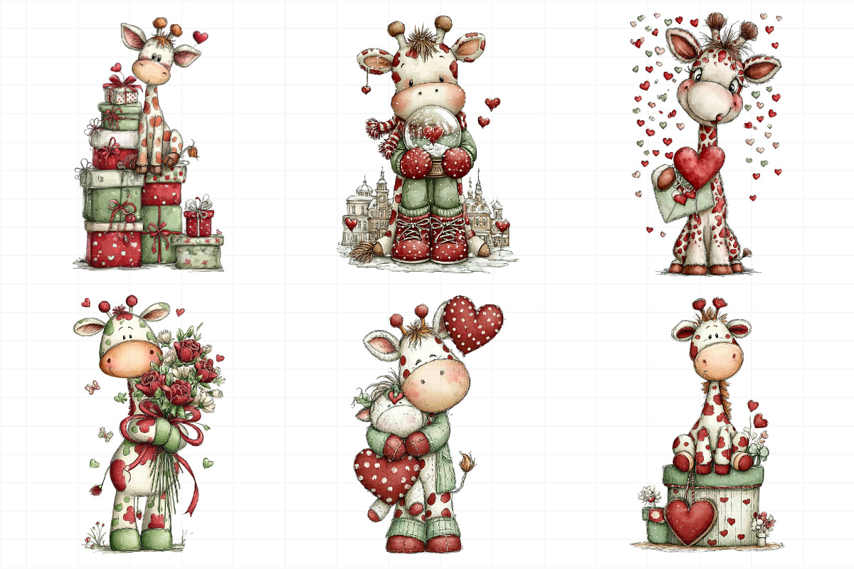 Valentine Giraffe Clipart, an Illustration by Daily.Designs (Photo 6 of 7)