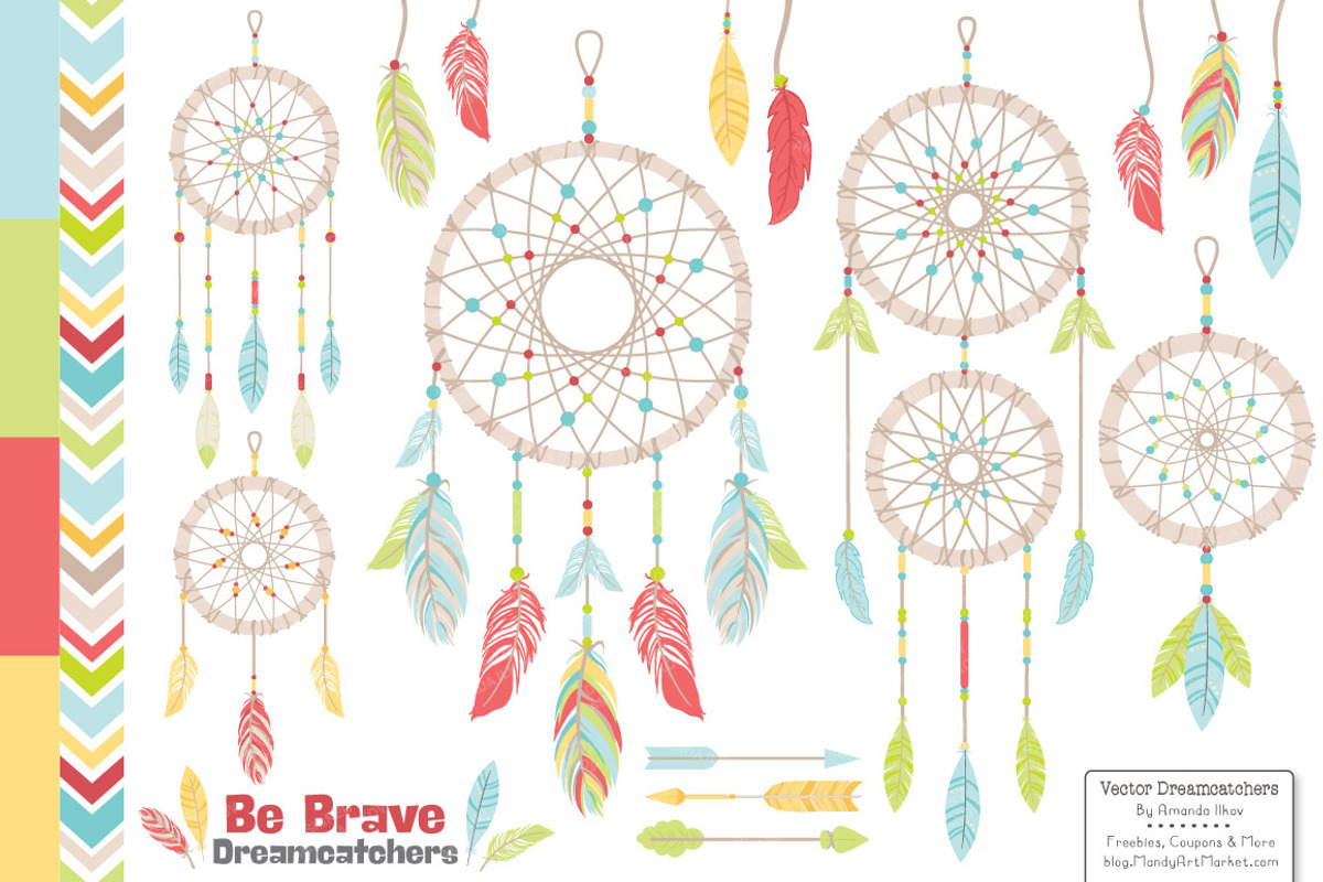 Fresh & Bright Dreamcatcher Graphics, an Illustration by Amanda Ilkov (Photo 1 of 4)