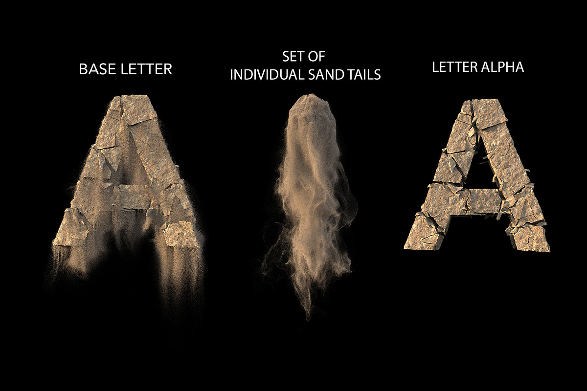 PSD Sand 3D Letters, an Object Graphic by GK Creative (Photo 7 of 11)