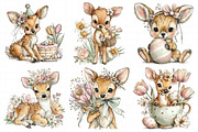 Whimsical Easter Cute Deer Clipart, an Illustration by Daily.Designs (Thumbnail 5 of 7)