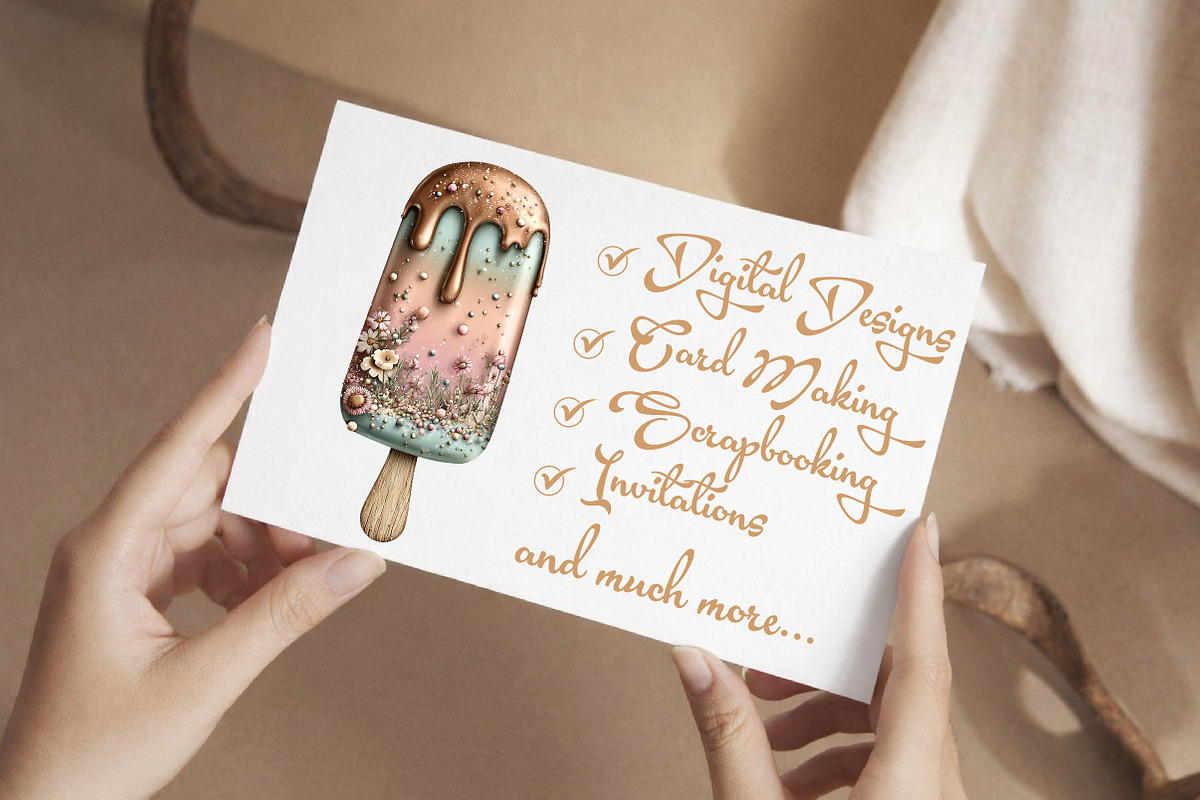 Whimsical Summer Ice Cream Clipart, an Illustration by Libby Wishes (Photo 3 of 7)