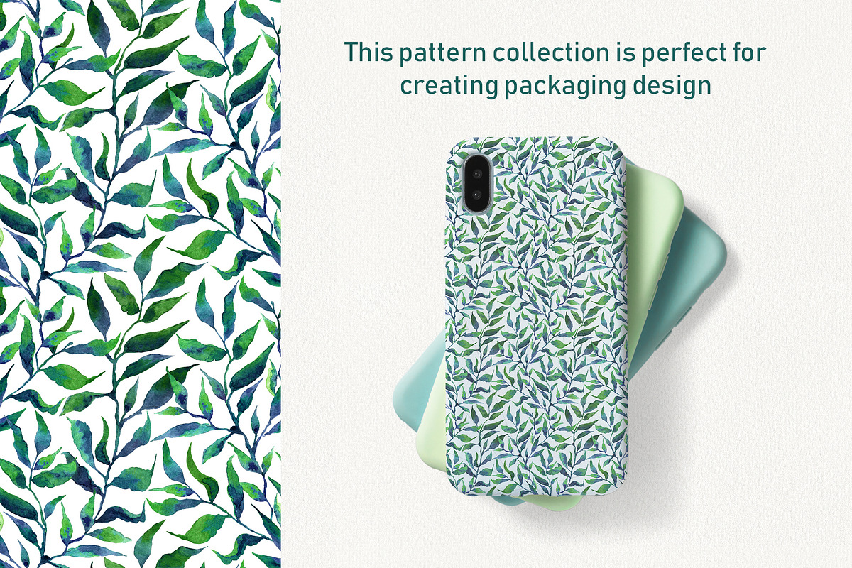 Lineart floral leaves patterns, a Texture Illustration by Dina Guiter (Photo 12 of 20)