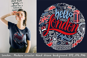 London. Modern hand drawn background