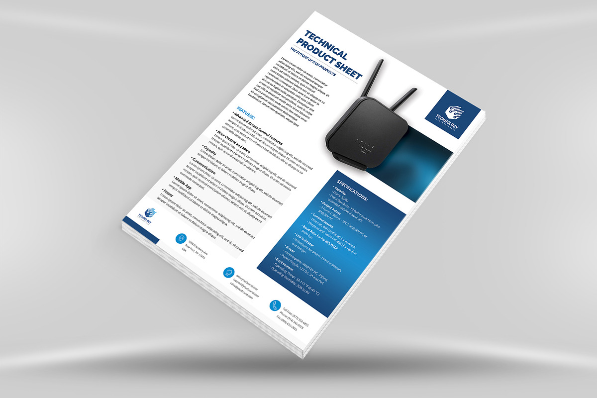 Technical Data or Product Sheet, a Flyer Template by MadridNYC (Photo 3 of 3)