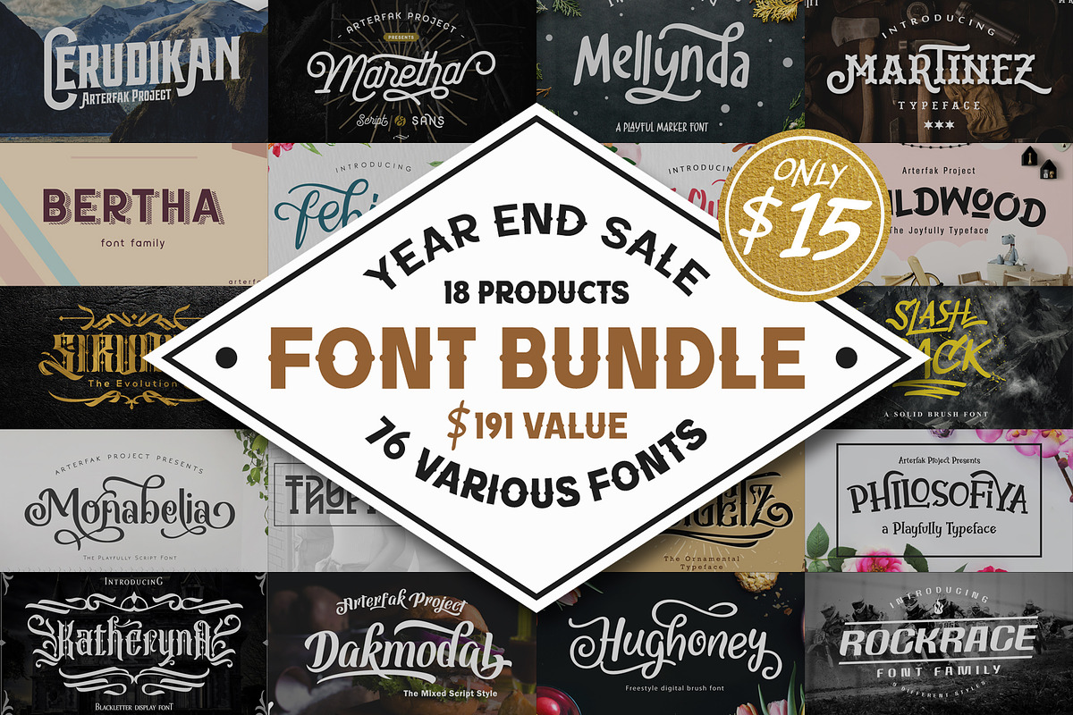 76 Fonts in 1 Font Collection