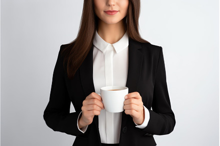 Businesswoman holding a cup of, a Person Photo by Ylivdesign