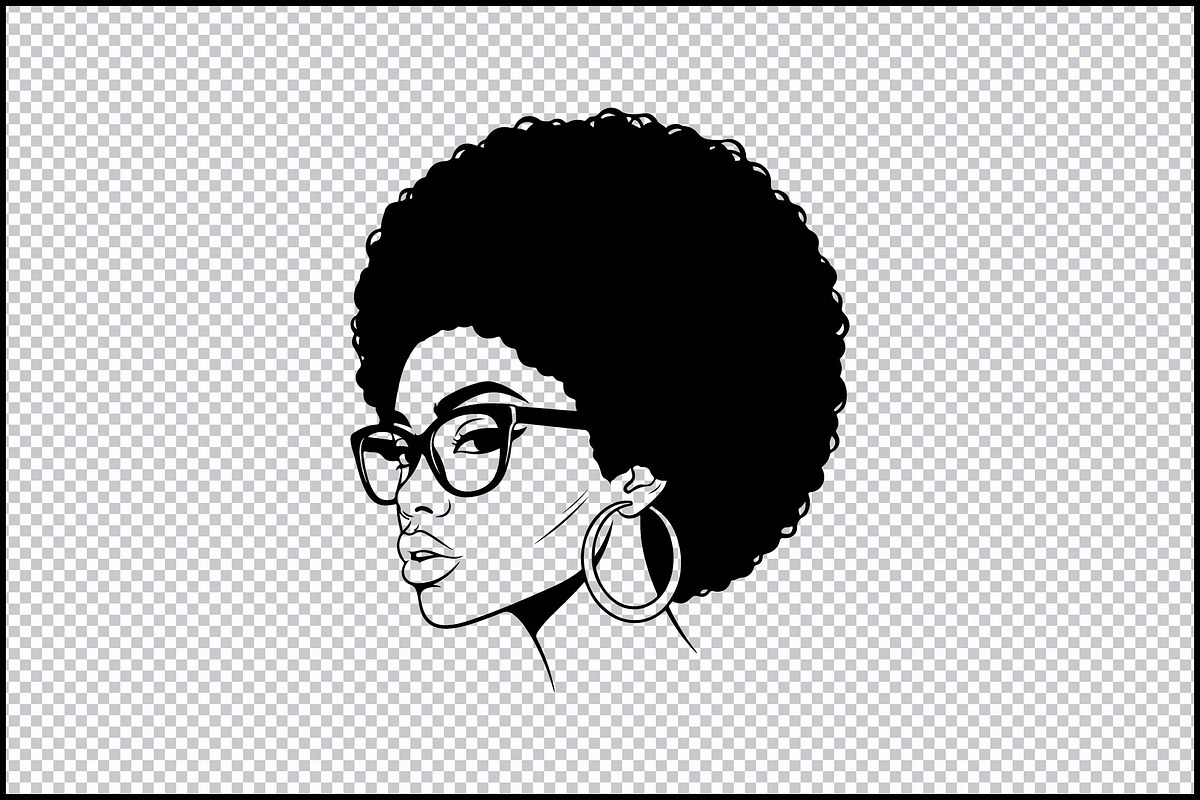 Afro Woman with Glasses SVG Design, an Object Graphic by BeeCraftR (Photo 2 of 3)