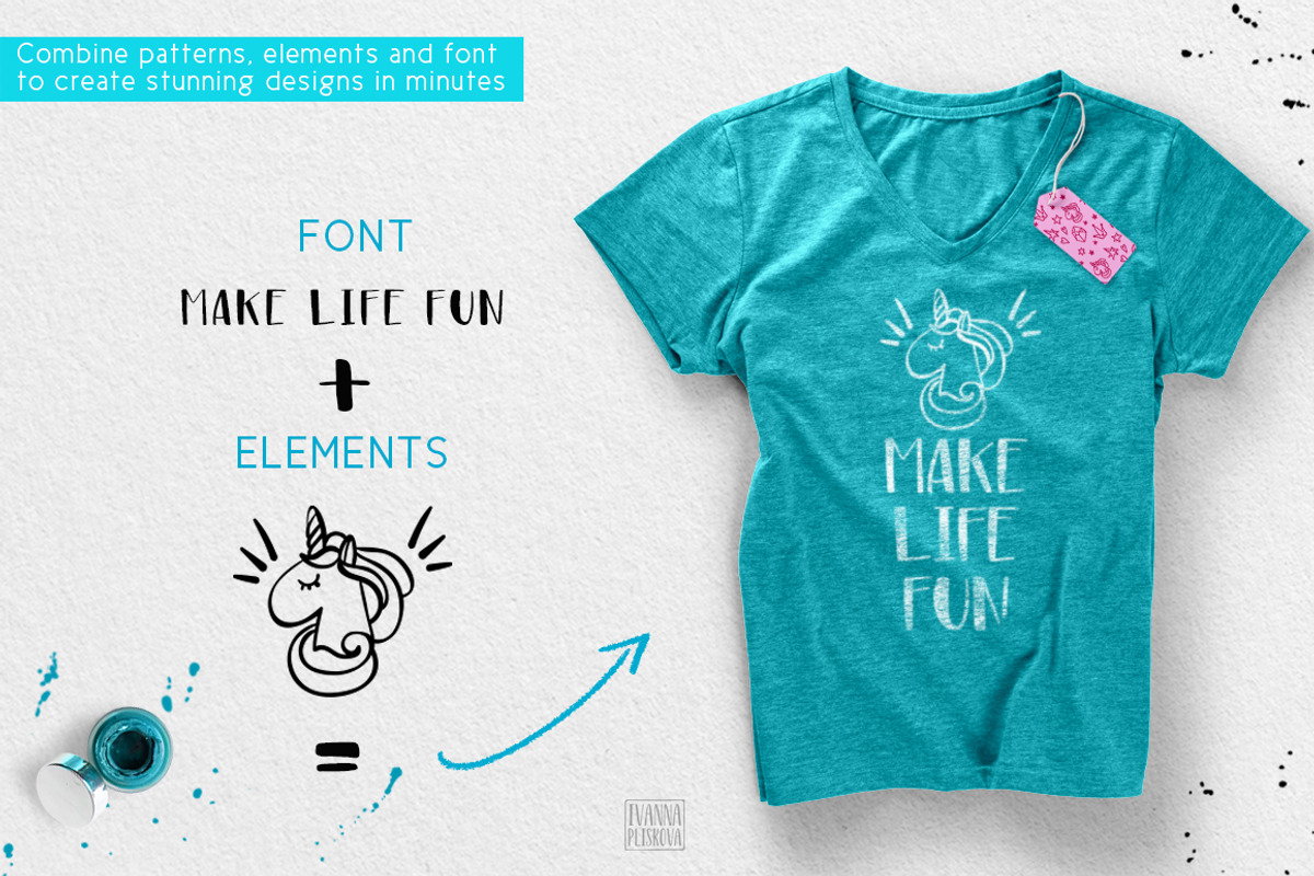 Ivanka Font•Patterns•Vector elements preview 8