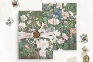 Wild Roses Printable Vellum Jacket, an Invitation Template by SilverJoyAtelier