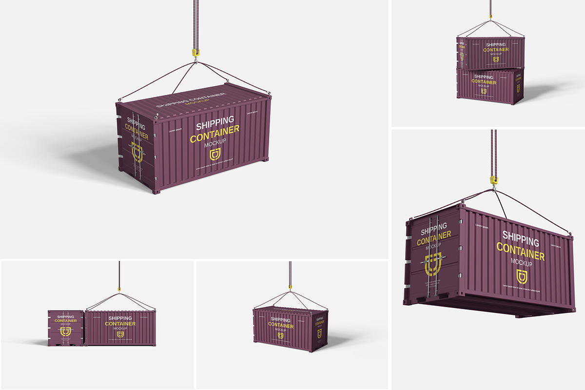Shipping Container Mockup, an Advertising Mockup by Indah (Photo 1 of 6)