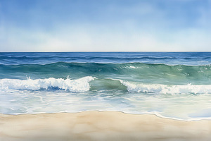 Serene watercolor painting, a Photo by Pavel_design