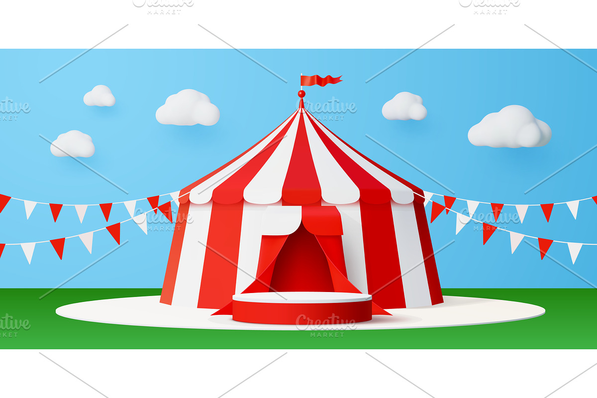 3d circus vector podium stage, a Decorative Illustration by Buch&Bee