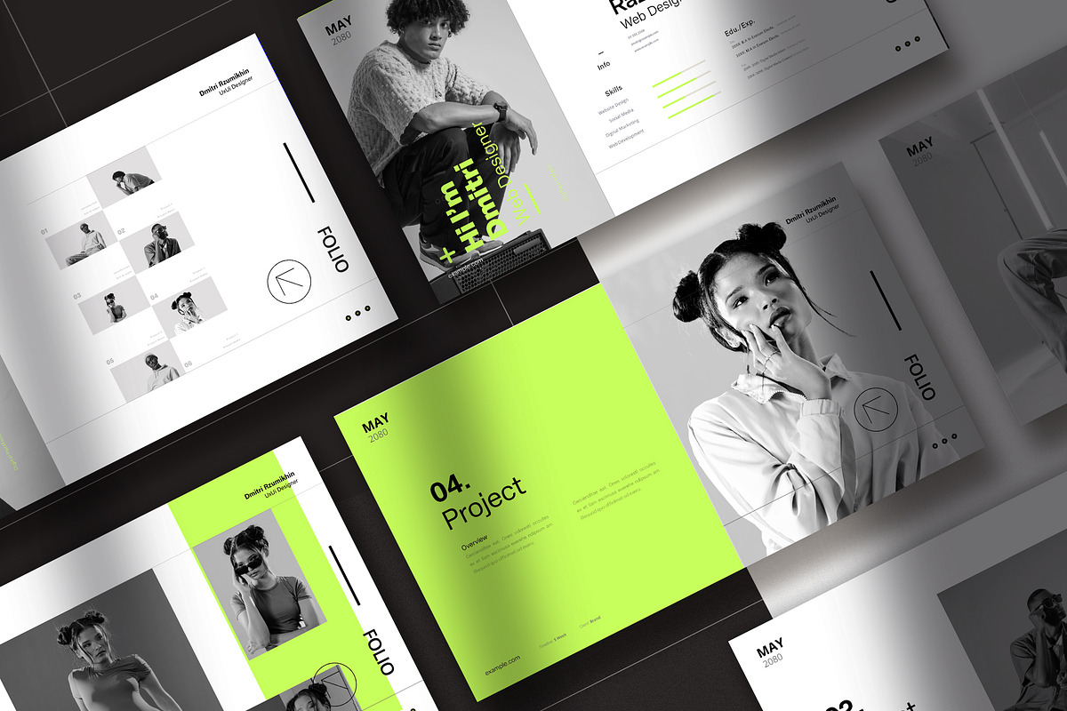 Vibrant Digital Portfolio with Green, a Design Template by wavebreak