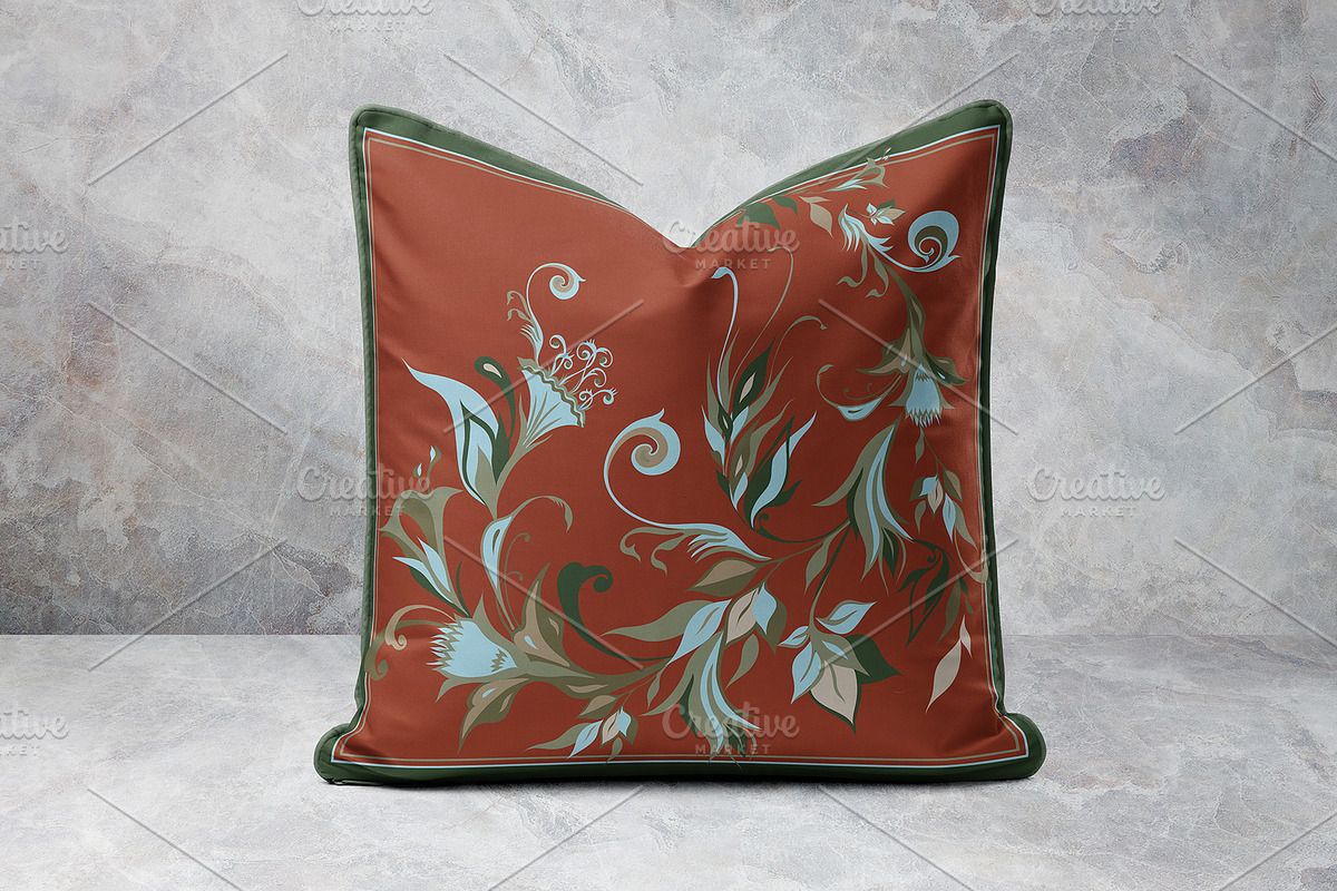 Terracotta Bloom Silk Scarf, an Object Graphic by ilustrinna (Photo 6 of 7)