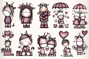 Whimsical Unicorn Loved Clipart, an Illustration by Dream Creation (Thumbnail 4 of 7)