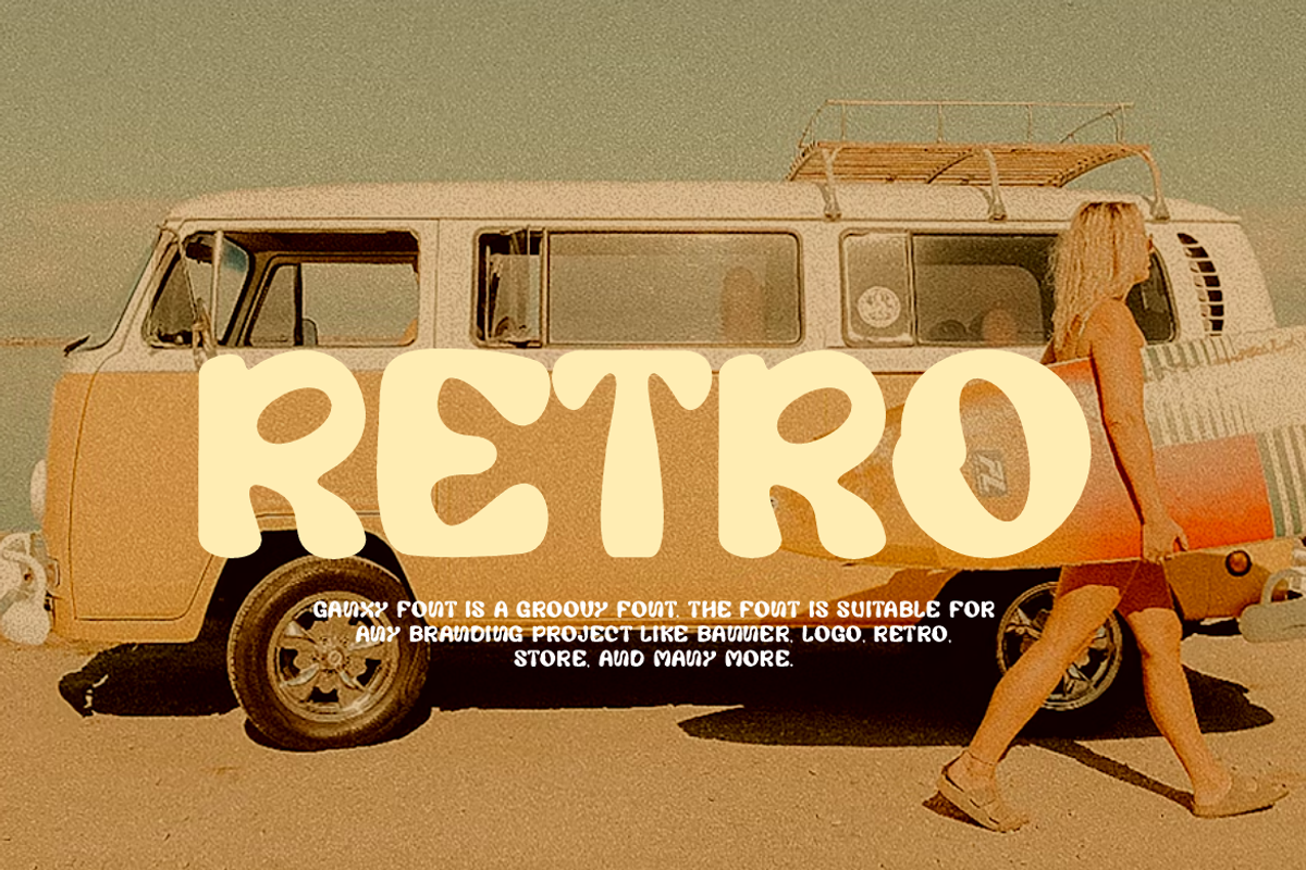 Ganxy - Retro Display Font, a Sans Serif Font by QR Design Studio (Photo 5 of 12)